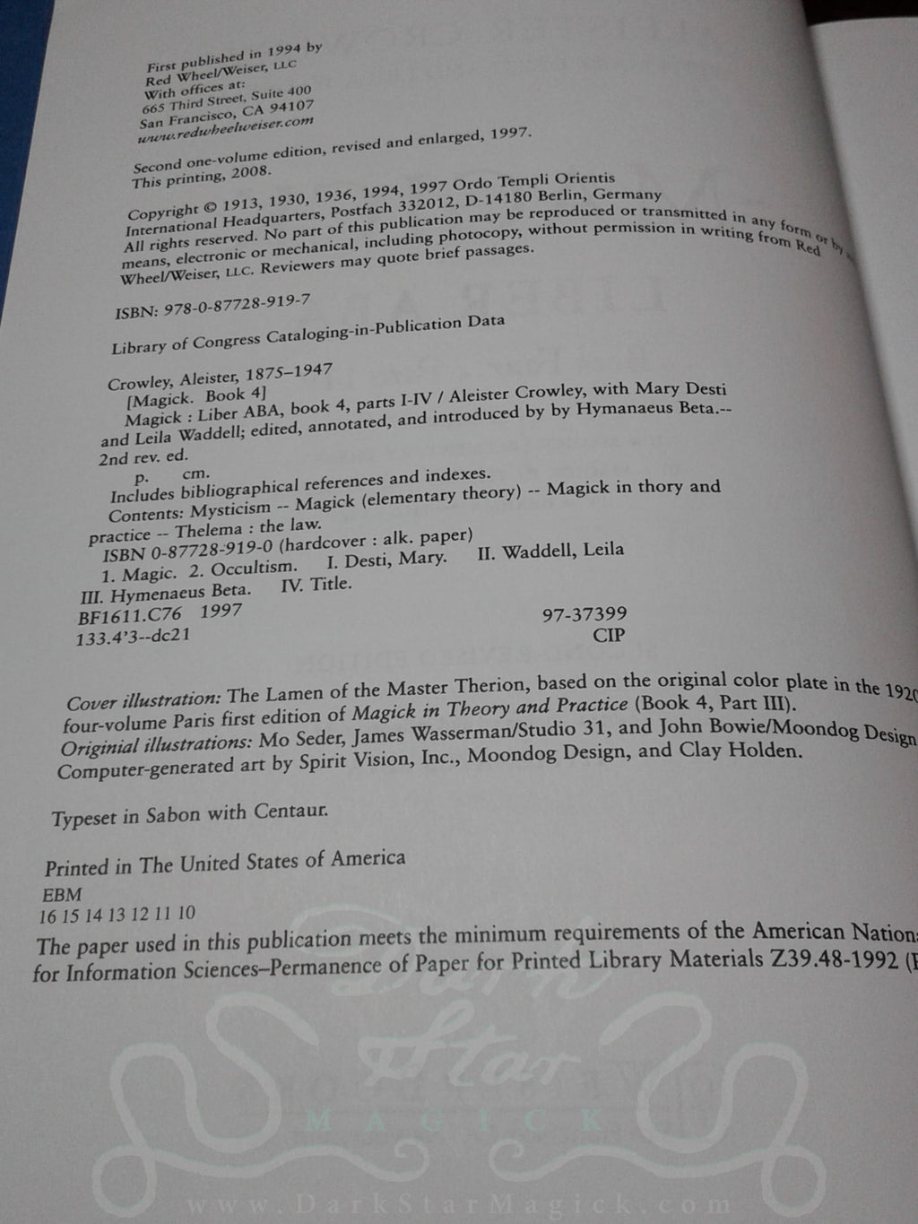 Magick - Book Four : Liber ABA, Parts I-IV