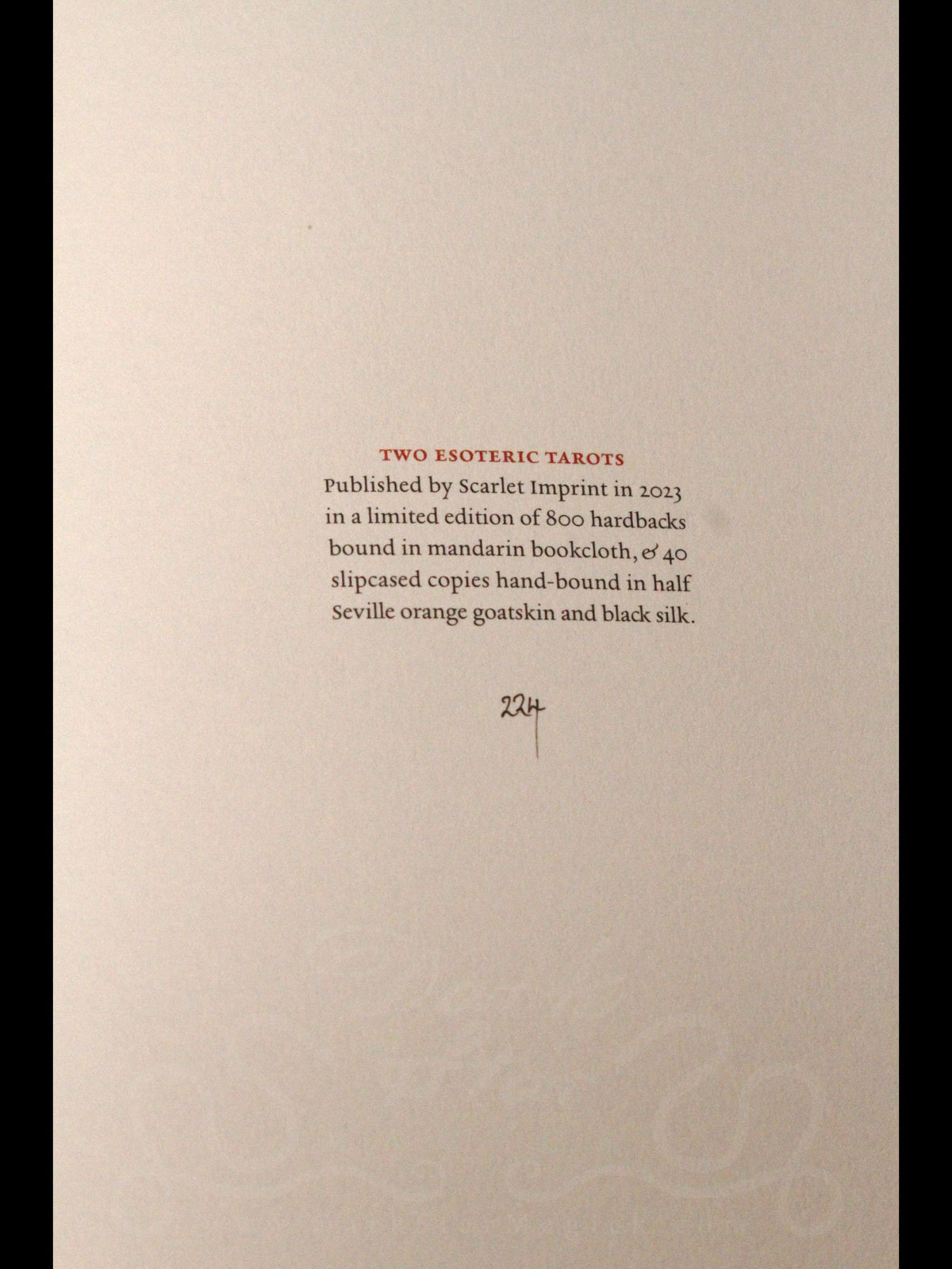 Two Esoteric Tarots (Limited Edition)