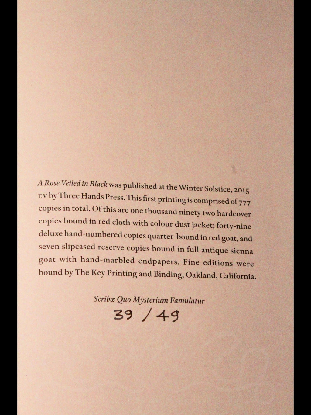 A Rose Veiled in Black (Deluxe ~ #39/49)