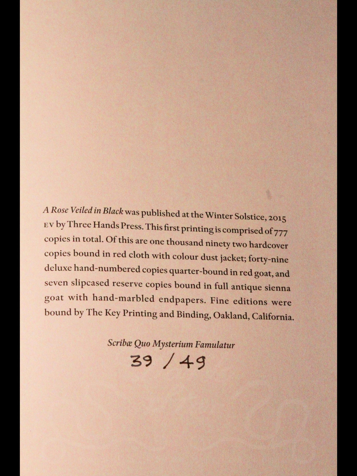 A Rose Veiled in Black (Deluxe ~ #39/49)